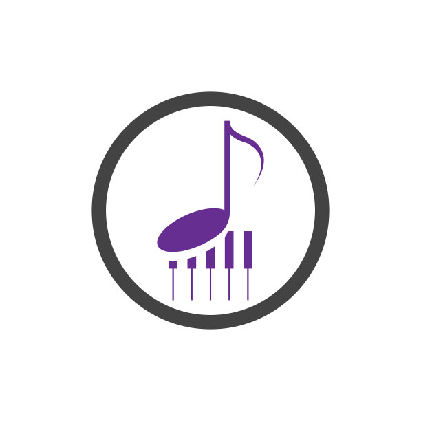 钢琴标志设计模板图片下载