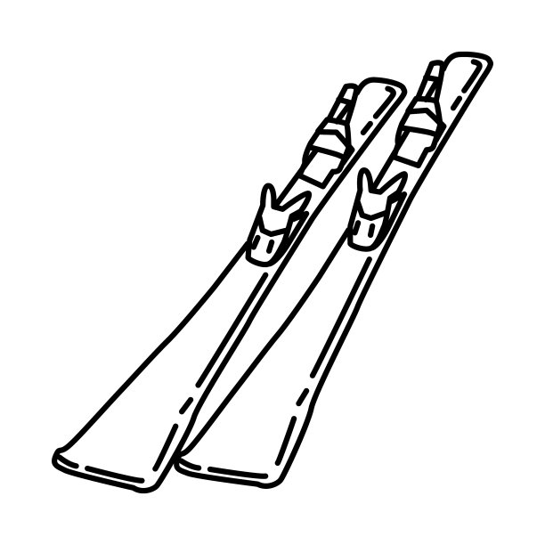 冬季粉末滑雪的男人图标涂鸦手图片下载