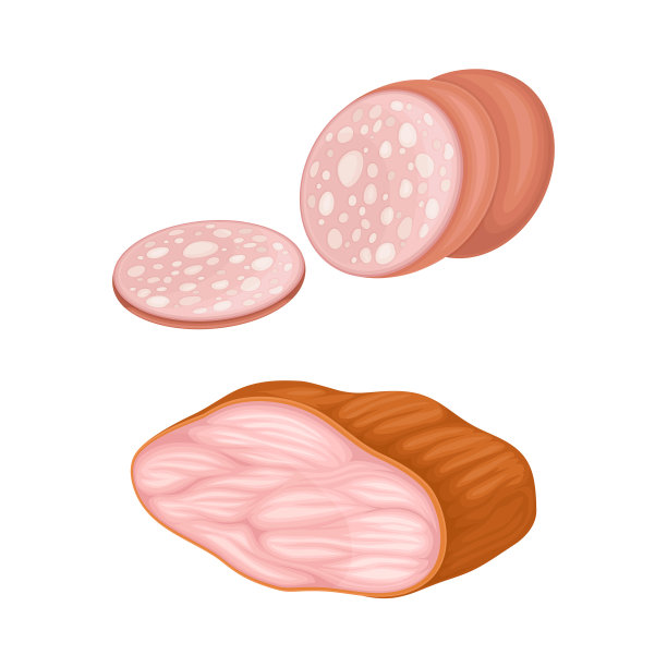 成套肉制品，新鲜腊肉和香肠图片下载
