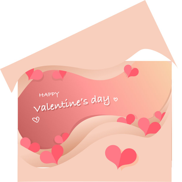 情人节贺卡与心剪纸图片下载