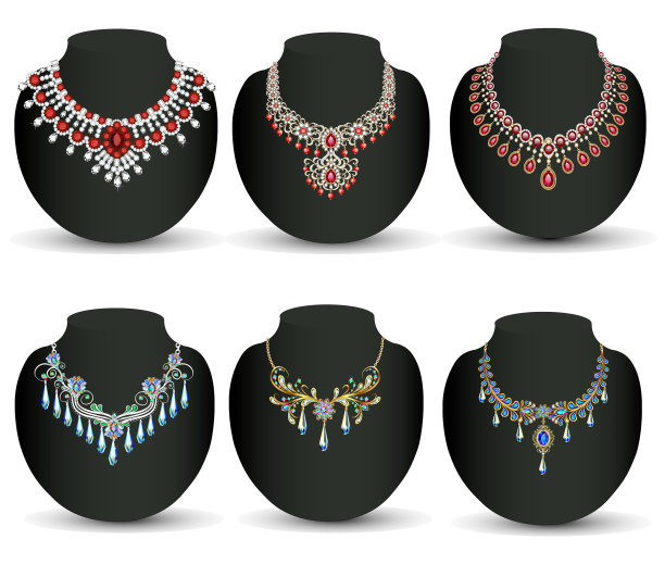 设置女人的婚礼项链与珍珠和图片下载