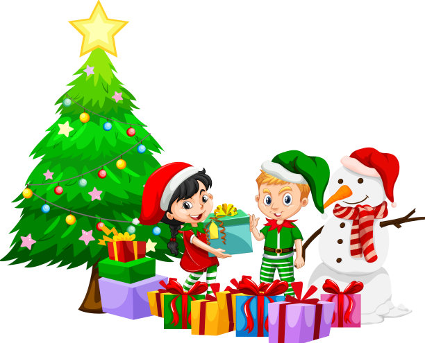 圣诞季与孩子们在圣诞节图片下载
