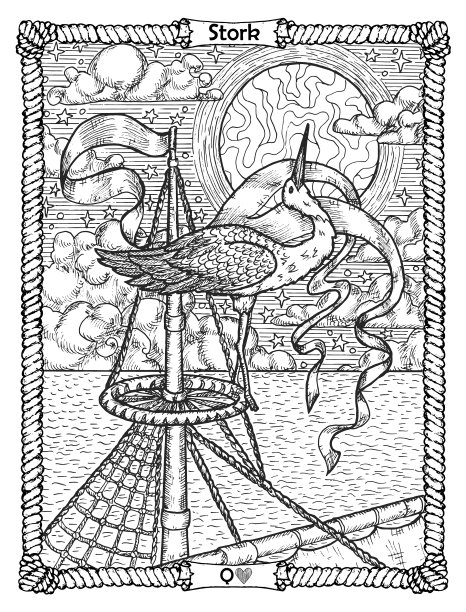 来自神谕老海军陆战lenormand的鹳鸟牌图片下载