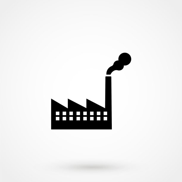 工厂图标在白色背景图片下载