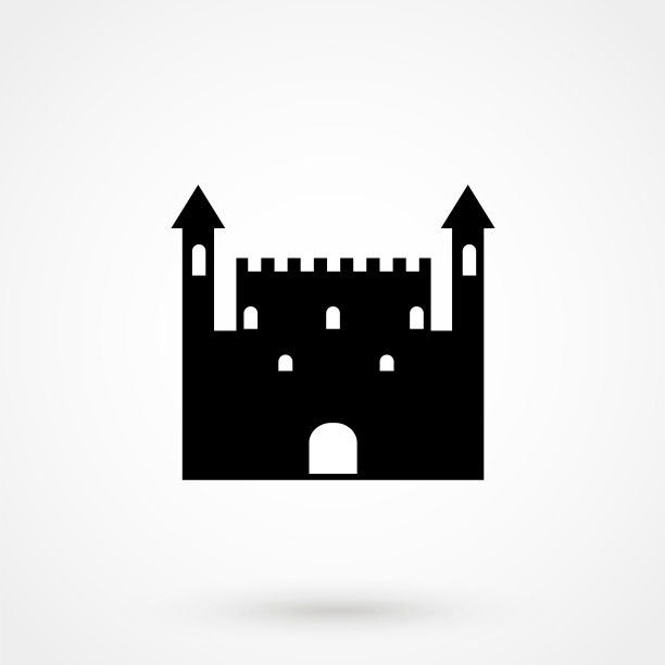城堡图标在白色背景图片下载