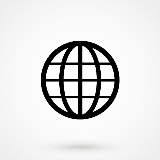 全球图标在时尚的平面风格孤立在灰色图片下载