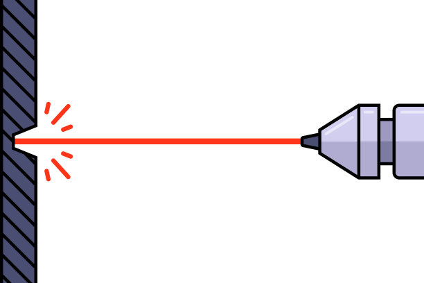 激光束在铁板上烧坏了图片下载