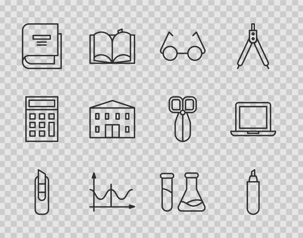 集线文具刀笔眼镜图片下载