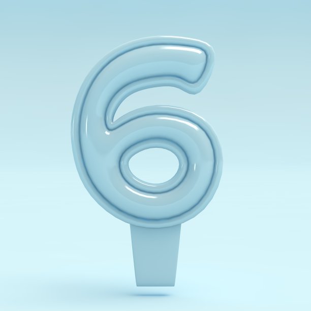 蓝色生日蛋糕装饰6号生日，6号生日装饰图片下载