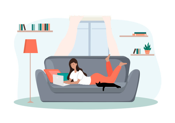 自由职业者的女人的概念图片下载