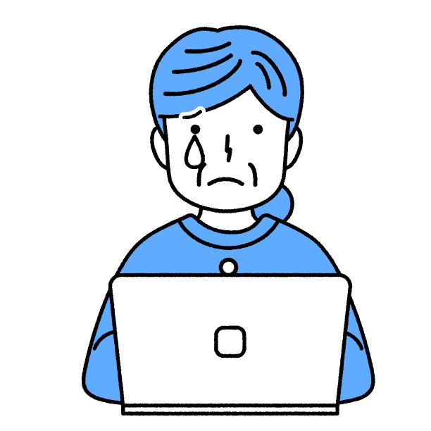 中年妇女使用电脑:眼泪图片下载