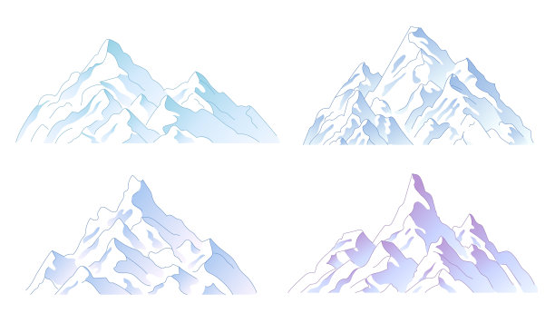 山，岩石，山峰。矢量图图片下载