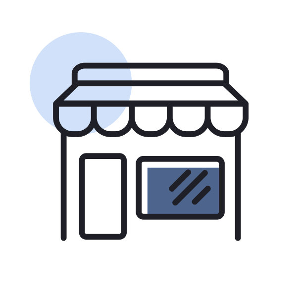 商店前面孤立的矢量图标图片下载