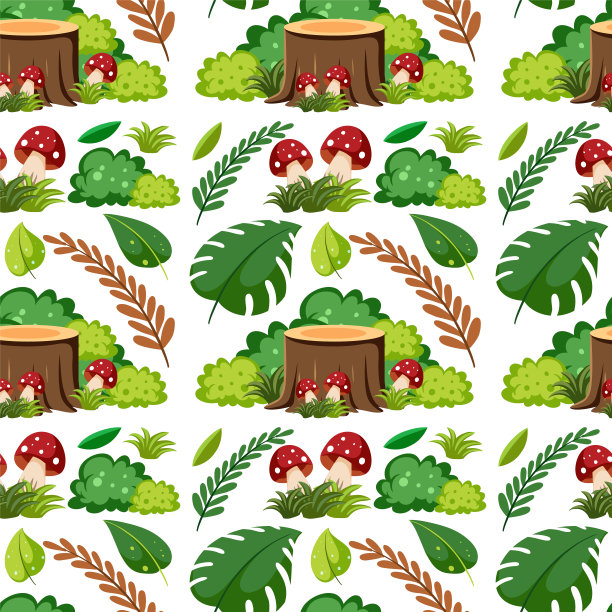 各种植物无缝图案图片下载