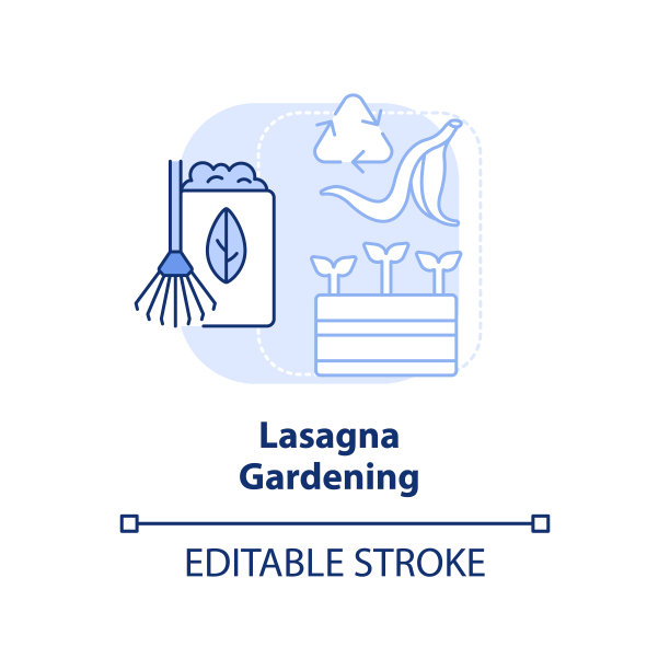 千层面园艺浅蓝色概念图标图片下载