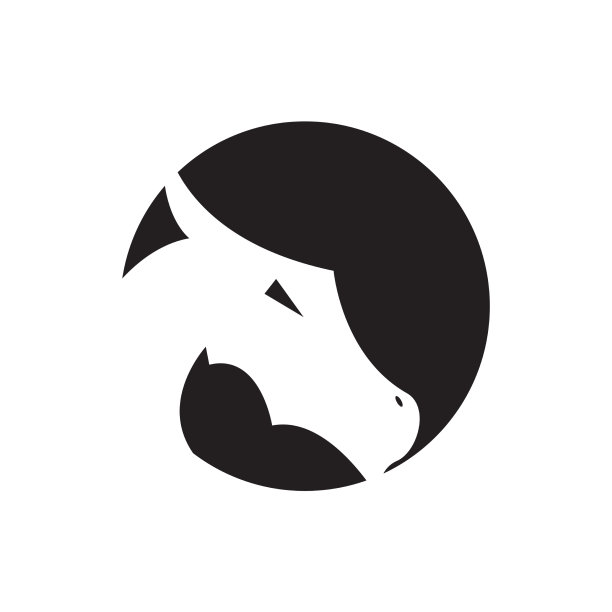 负空间圆形配龙标志设计图片下载