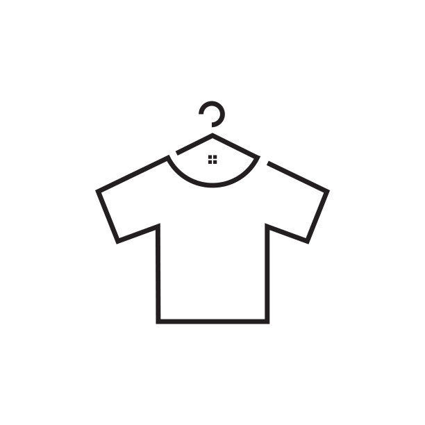 布与衣架和家庭标志设计图形图片下载