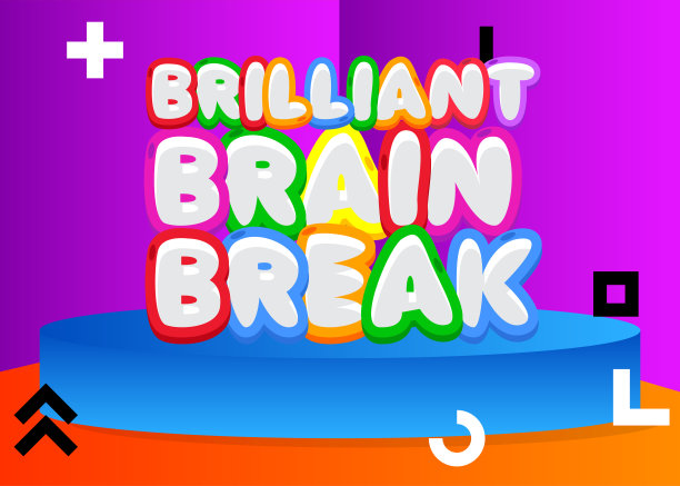 聪明的大脑休息。字写与儿童字体卡通风格。图片下载