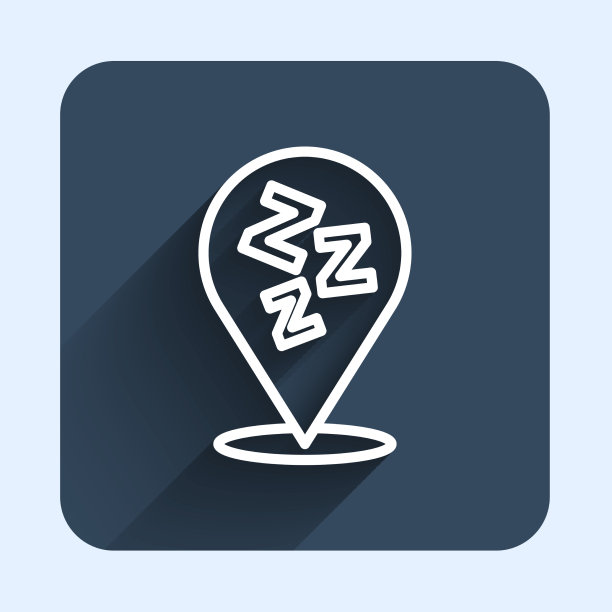 白线困图标孤立与长阴影图片下载