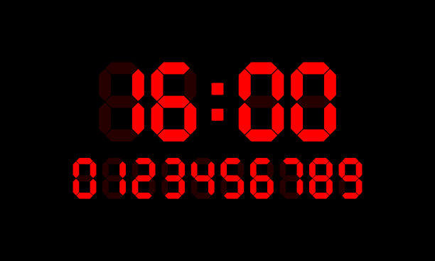 倒计时矢量插图。倒计时名称，设置和时间和日期文本。电子表，日历，天，秒。数据管理的概念。矢量线图标的业务和广告图片下载