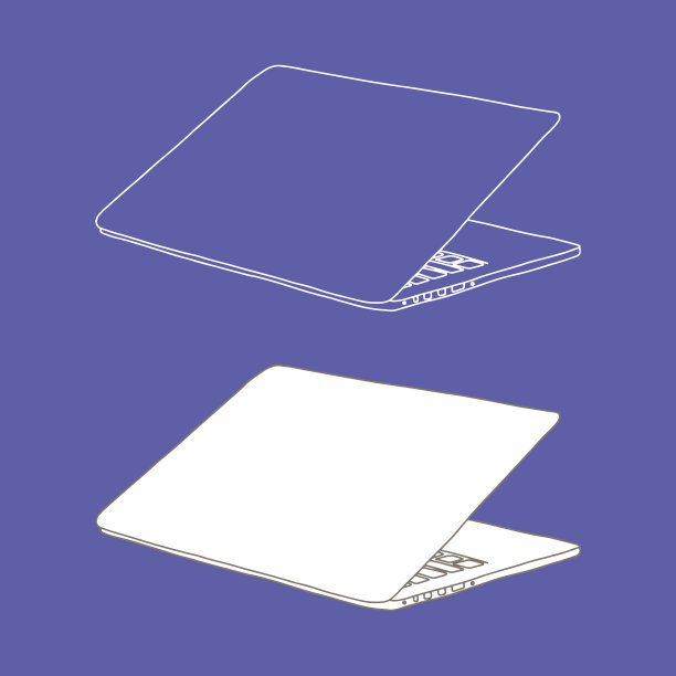 用笔记本电脑绘制轮廓图。图片下载