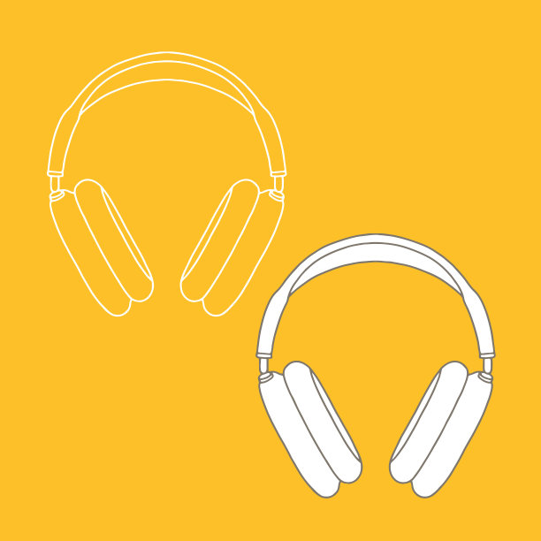 耳机轮廓。图片下载