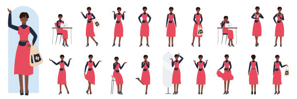 黑人年轻时髦的女人摆拍，时髦的女士金发站在高跟鞋，前后查看图片下载