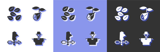 特定植物公鸡设置稻草人种子图片下载