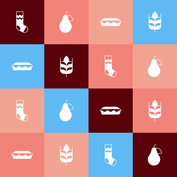 设计流行艺术袜子，自制梨派和小麦图片下载