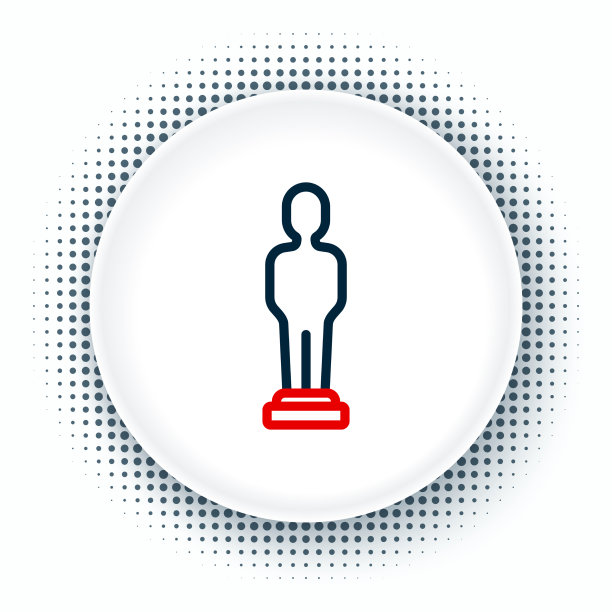 线电影奖杯图标孤立在白色图片下载