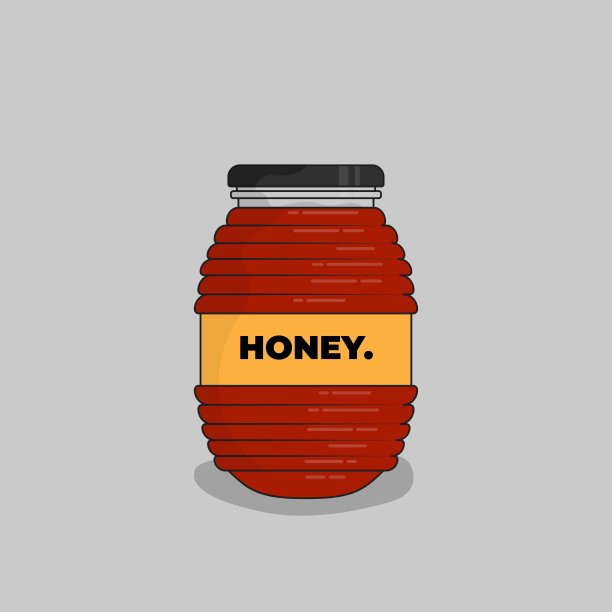 图案塑料瓶模板用于蜂蜜或果酱产品包装设计图片下载