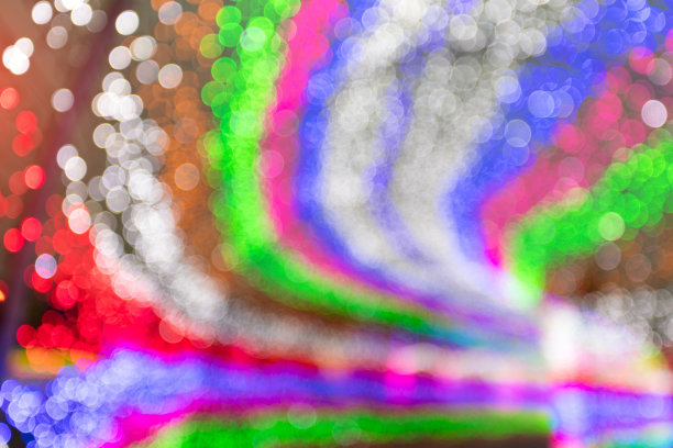 彩色抽象背景与散景光，彩虹线图片下载