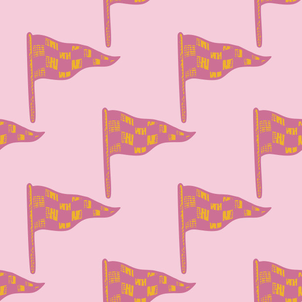 种族旗帜无缝图案草图。复古运动元素驱动手绘风格。图片下载