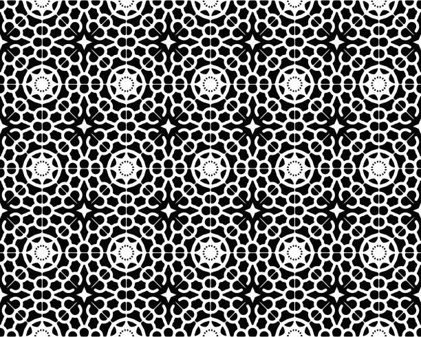 部落图案无缝黑白线条几何民族壁纸古代马赛克民族民间形象部落装饰。刺绣的背景图片下载