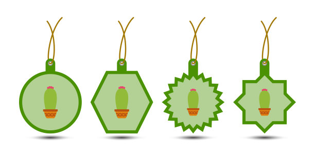 一套仙人掌标签与绳子图片下载