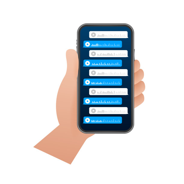 语音，录音信息，语音气泡。信使聊天界面。矢量插图。图片下载