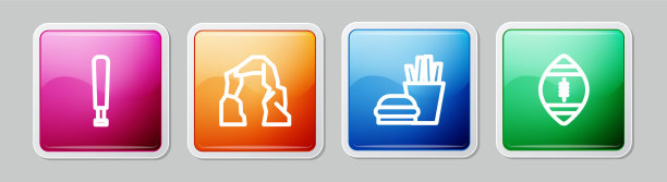 定线棒球棒大峡谷汉堡法式图片下载