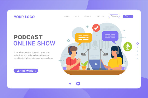 播客直播和录制登陆页面图片下载