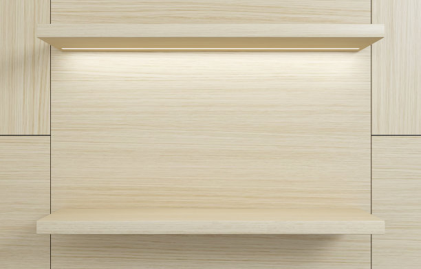 白色木制货架作为商品陈列柜图片下载