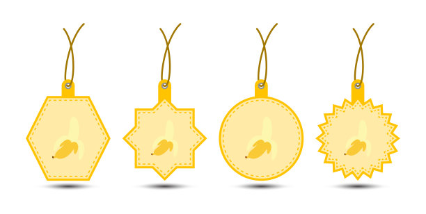 一套香蕉标签与绳图片下载