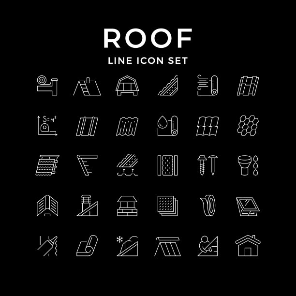 设定线条轮廓图标的屋顶图片下载