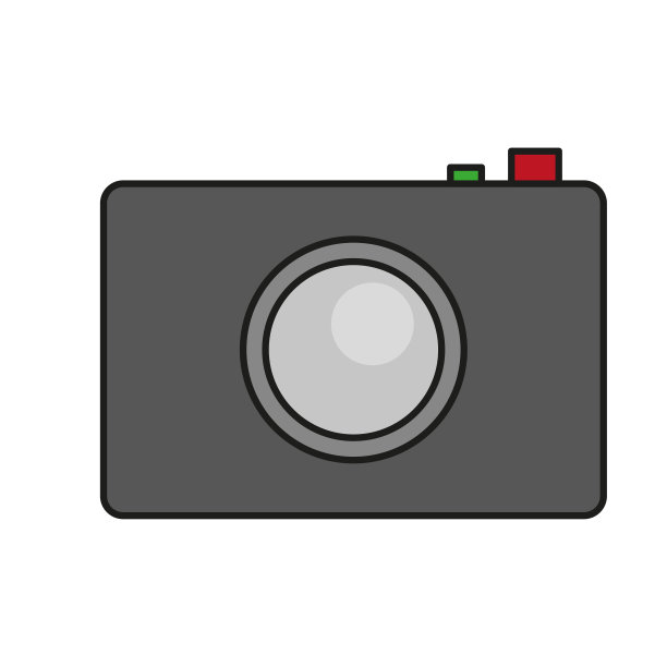 平面图片与黑色相机图标。视频帧图标。矢量插图。股票的形象。图片下载