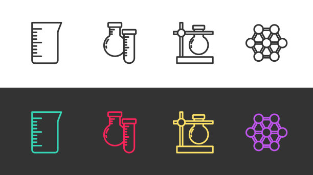 安装实验室玻璃器皿或烧杯试管图片下载