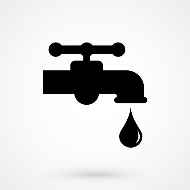 白色背景的厨房水龙头图标图片下载