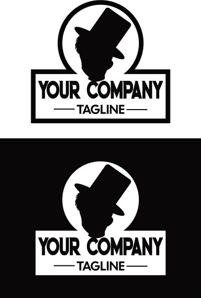 剪影男孩与帽子标志图片下载