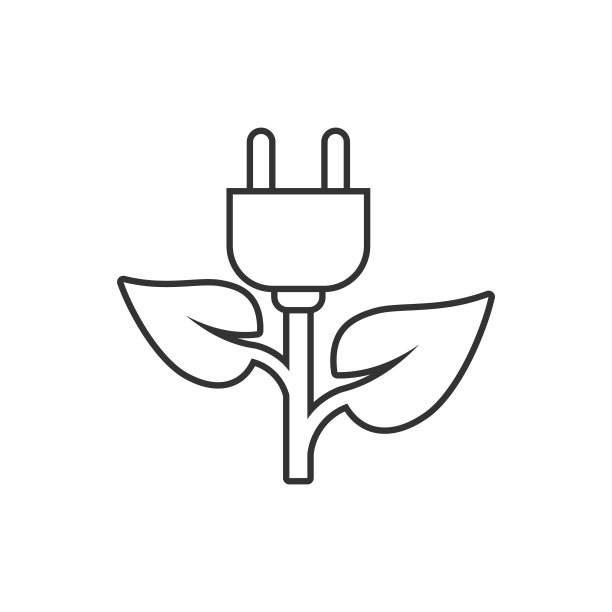 生态能源图标在平式绿色能源上图片下载