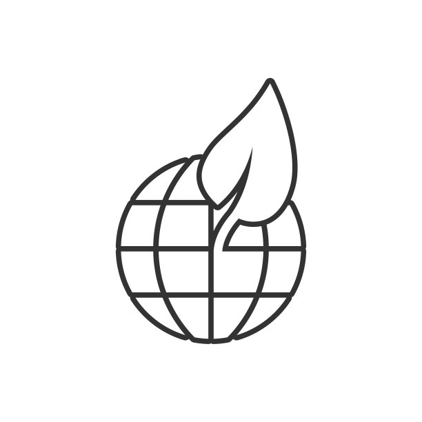 扁平风格的星球与树叶图标图片下载