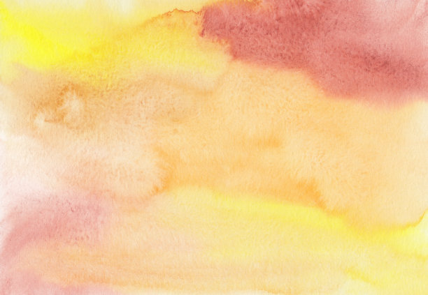 水彩黄、橙、棕背景纹理。纸上的污渍，手绘的。图片下载