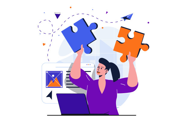 办公室工作现代平面概念网页横幅图片下载