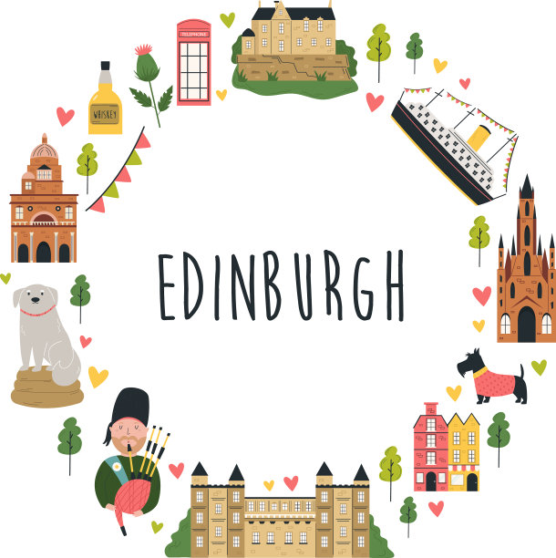 著名景点的旅游抽象设计图片下载